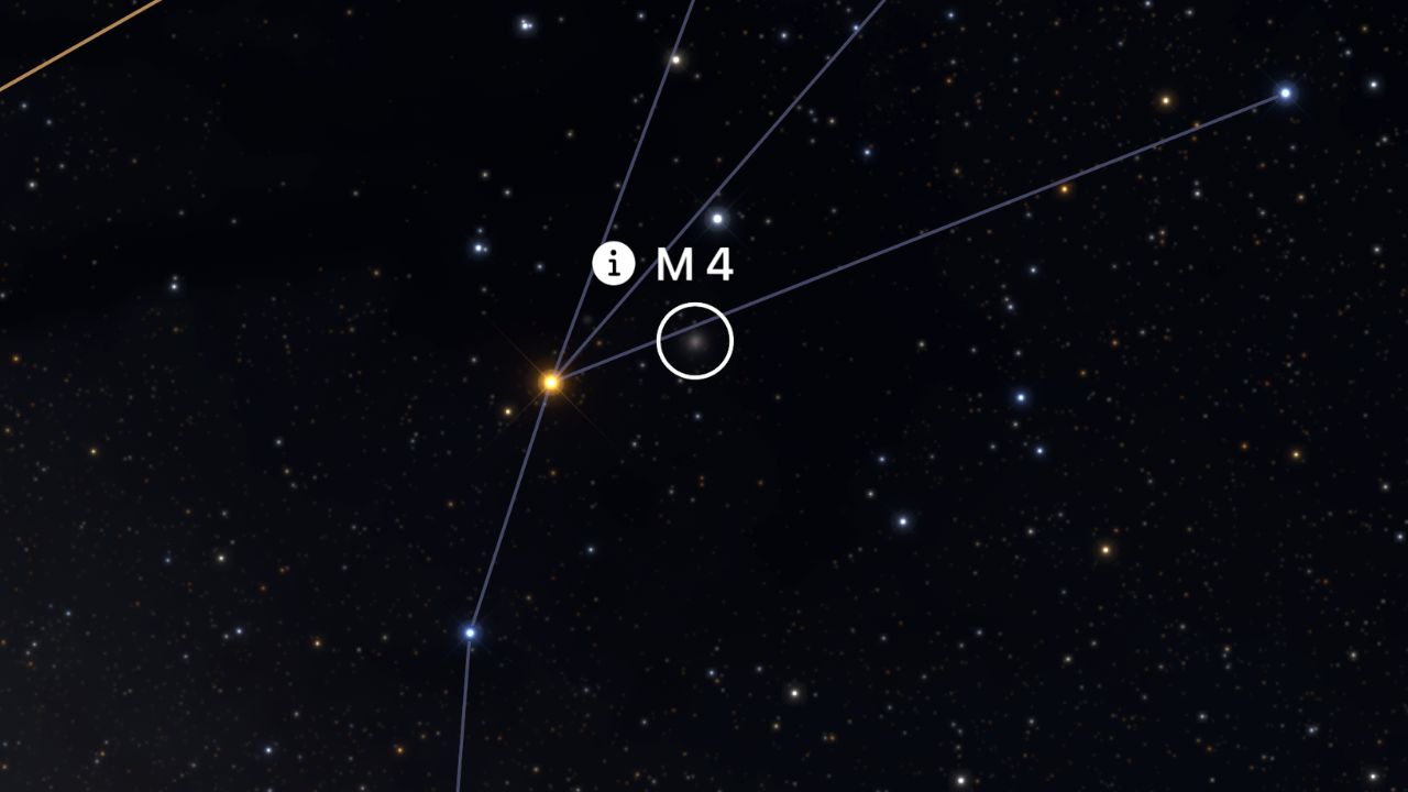 Antares y M4 juntos en el cielo nocturno Sky Guide app - ASTRONOMIKA TV