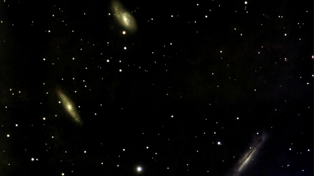 Real photograph of the Leo Triplet M65 M66 NGC 3628 captured with Seestar S50 - ASTRONOMIKA TV