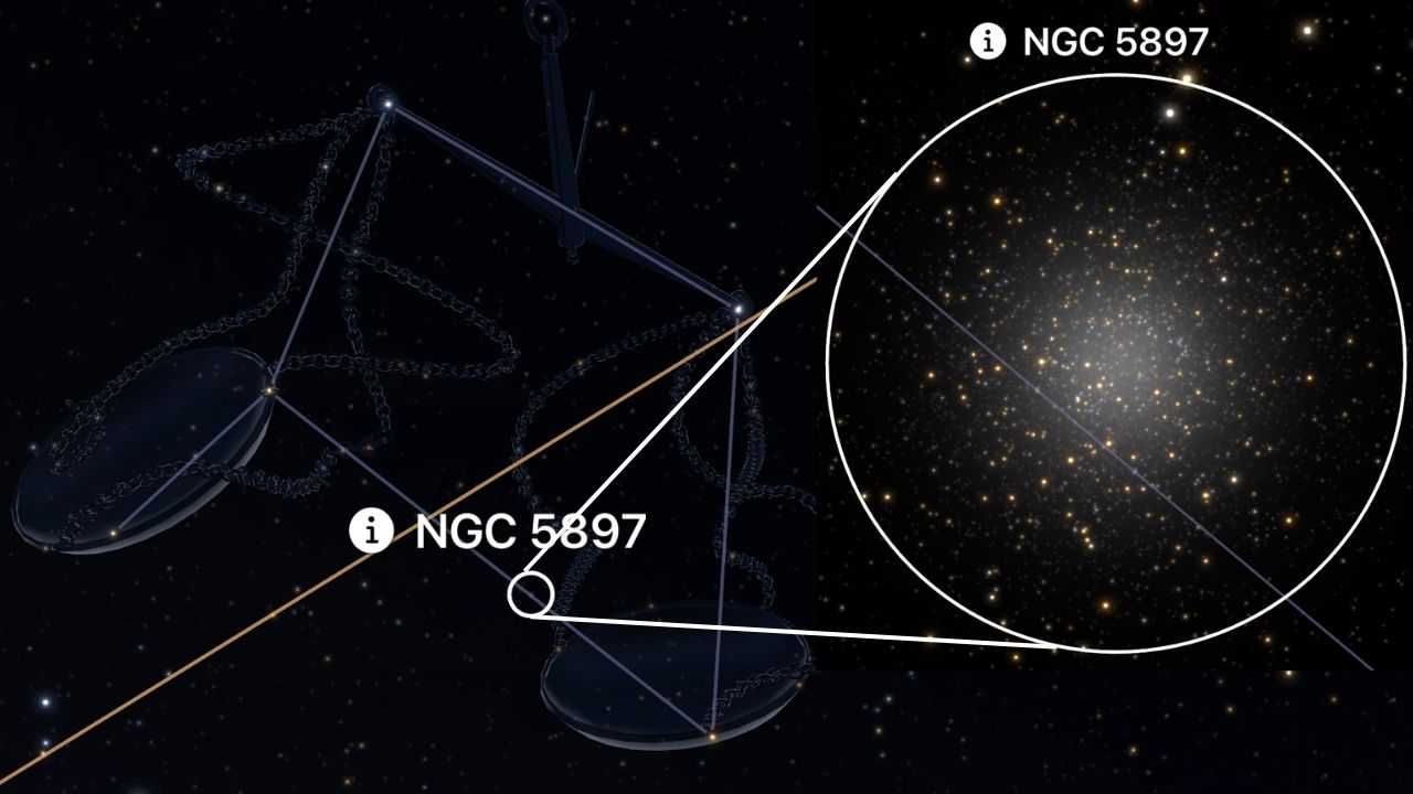 NGC 5897 cúmulo globular Ghost Globular constelación Libra Sky Guide - ASTRONOMIKA TV