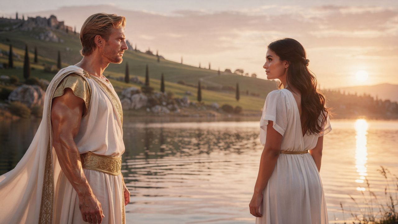 Apolo y Coronis orillas lago Tesalia romance condenado mitología griega - ASTRONOMIKA TV