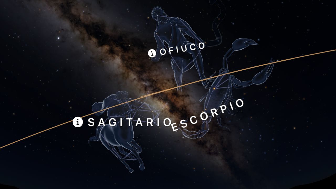 Constelación Ofiuco entre Sagitario y Escorpión eclíptica Sky Guide - ASTRONOMIKA TV