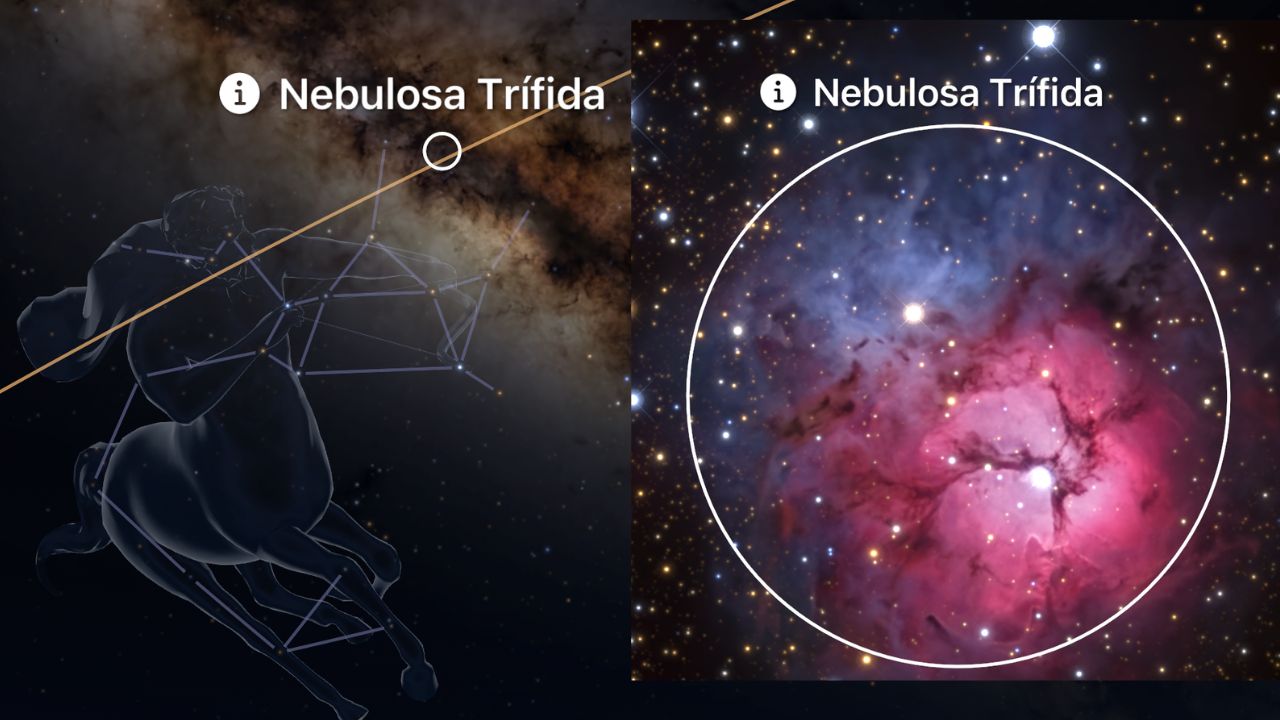M20 Nebulosa Trífida tres lóbulos emisión reflexión oscura constelación Sagitario - ASTRONOMIKA TV