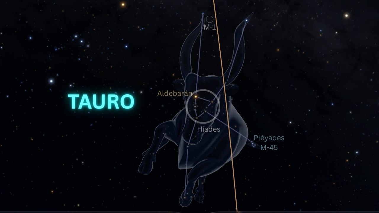 M1 Nebulosa del Cangrejo en la constelación de Tauro, captura Sky Guide App