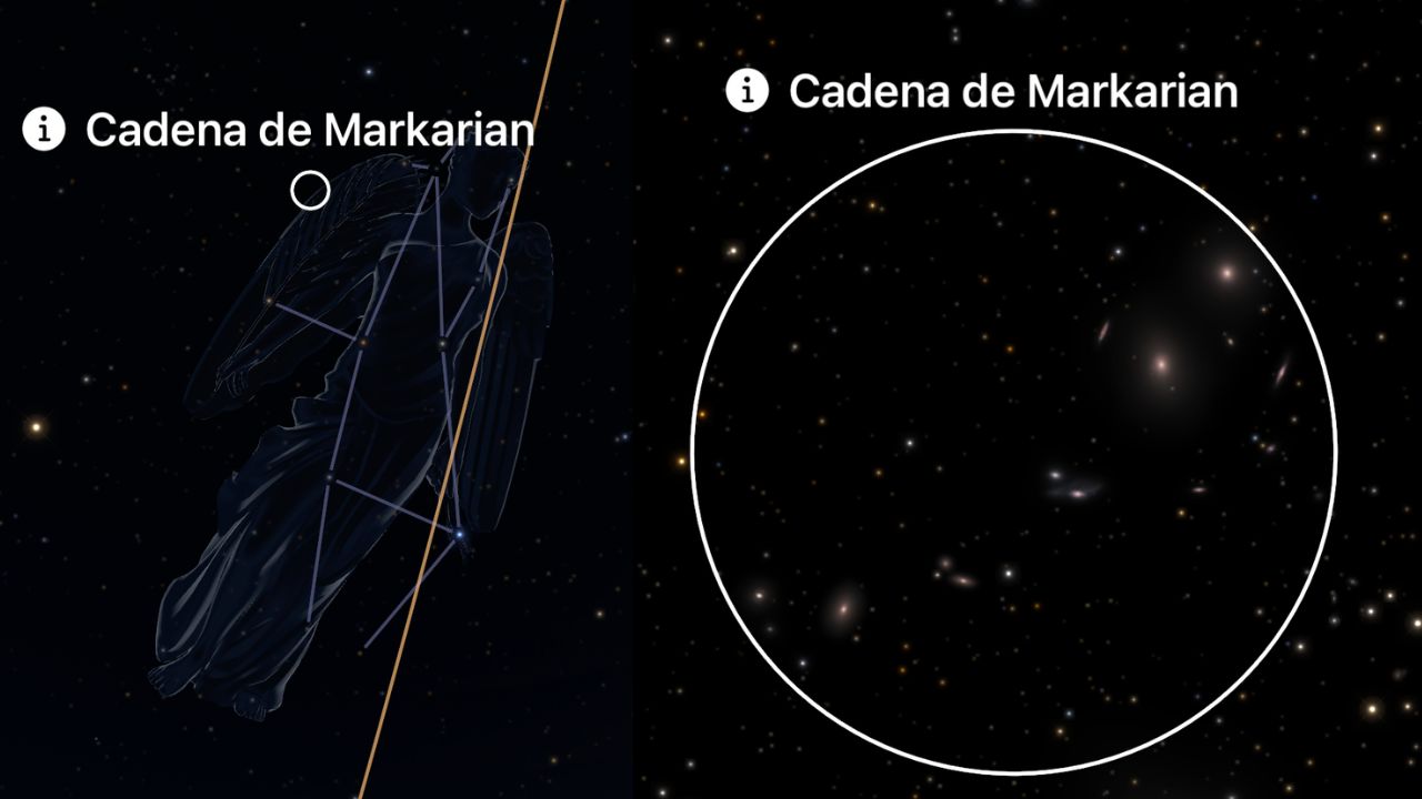 Markarian's Chain with galaxies M84 M86 and M87 in the Virgo Cluster - ASTRONOMIKA TV
