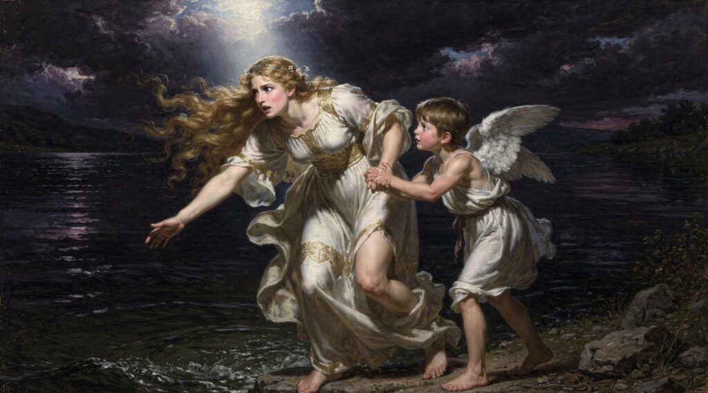Afrodita y Eros huyendo hacia el río Éufrates la noche del Tifón constelación Piscis ASTRONOMIKA TV