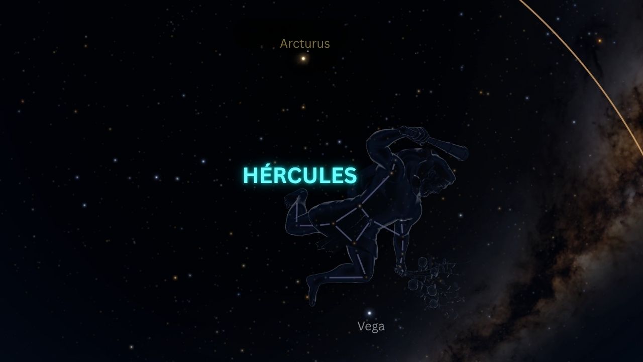 Constelación de Hércules entre Vega y Arcturus para star hopping, captura Sky Guide App - ASTRONOMIKA TV