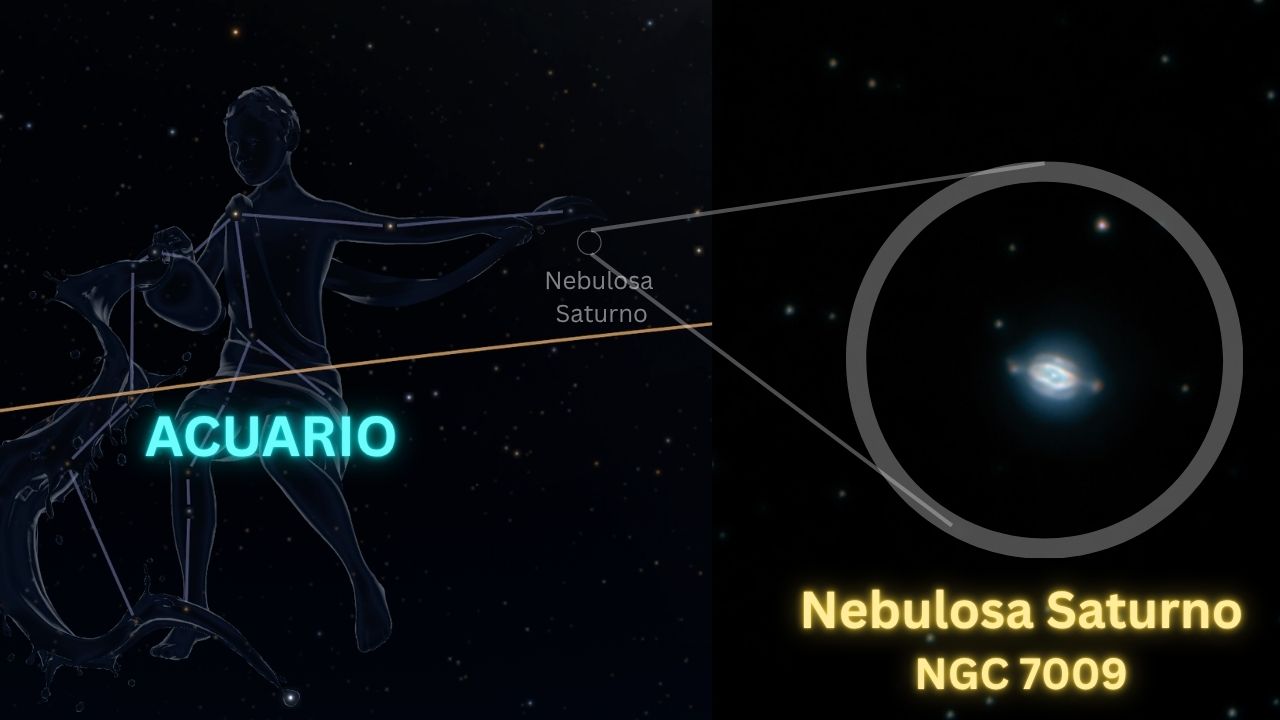 Nebulosa Saturno NGC 7009 en la constelación de Acuario
