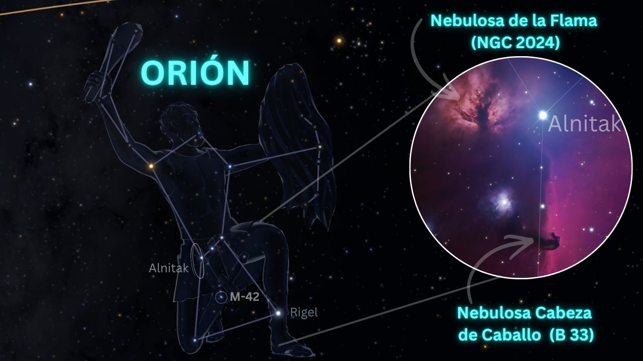 M42 Orion Nebula viewed from Sky Guide App with real nebula image