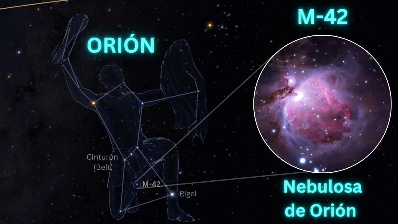 Flame Nebula NGC 2024 and Horsehead Nebula B33 alongside Alnitak in Orion