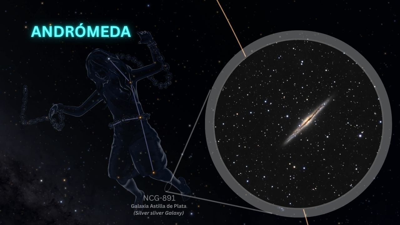 NGC 891 Galaxia Cuchillo Silver Sliver ZWO Seestar S50 Andromeda - ASTRONOMIKA TV
