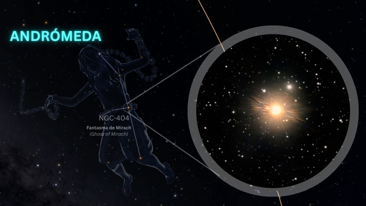 NGC 404 Fantasma de Mirach galaxia enana ZWO Seestar S50 Andromeda - ASTRONOMIKA TV