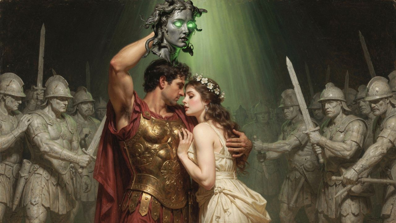 Perseo y Andromeda boda interrumpida por Fineo cabeza de Medusa - ASTRONOMIKA TV