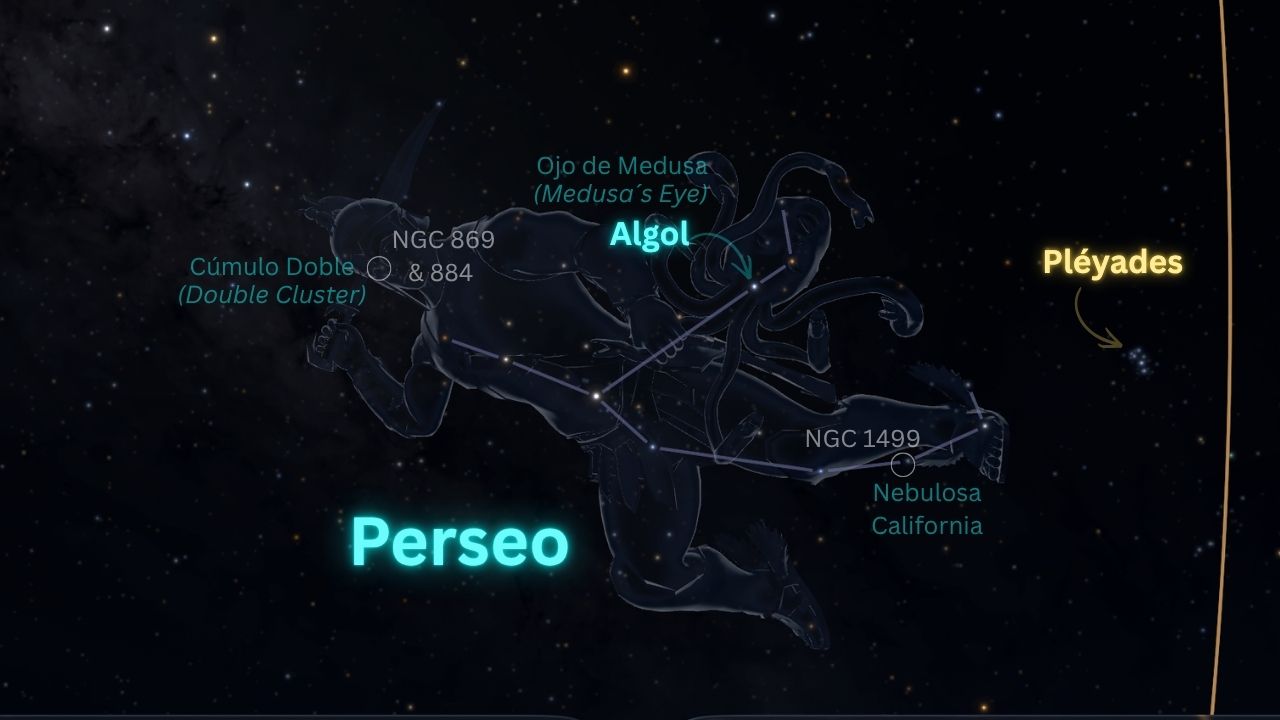 Constelación de Perseo completa con Mirfak Algol Cumulo Doble y Nebulosa California - ASTRONOMIKA TV