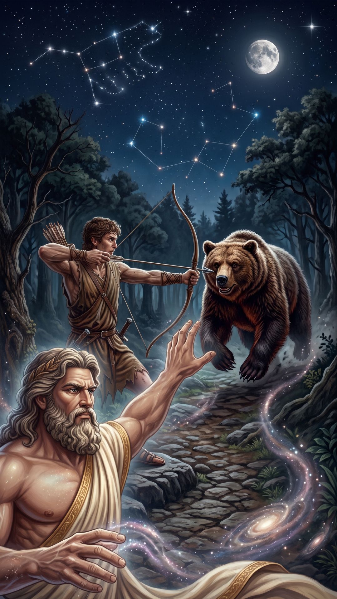 Portada de la canción Bear of the North (Ursa Major), Astronomika Beats, mitología griega de Calisto